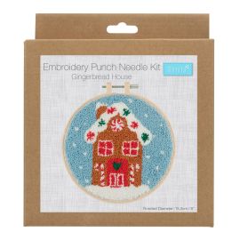 Punch Needle Kit: Floss and Hoop: Gingerbread House